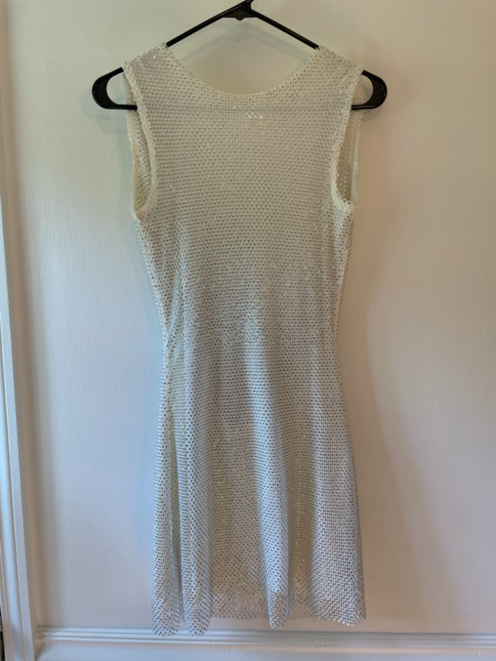 12th Tribe Anna White Rhinestone Mesh Sleeveless Backless Mini Dress size XS - Picture 2 of 16
